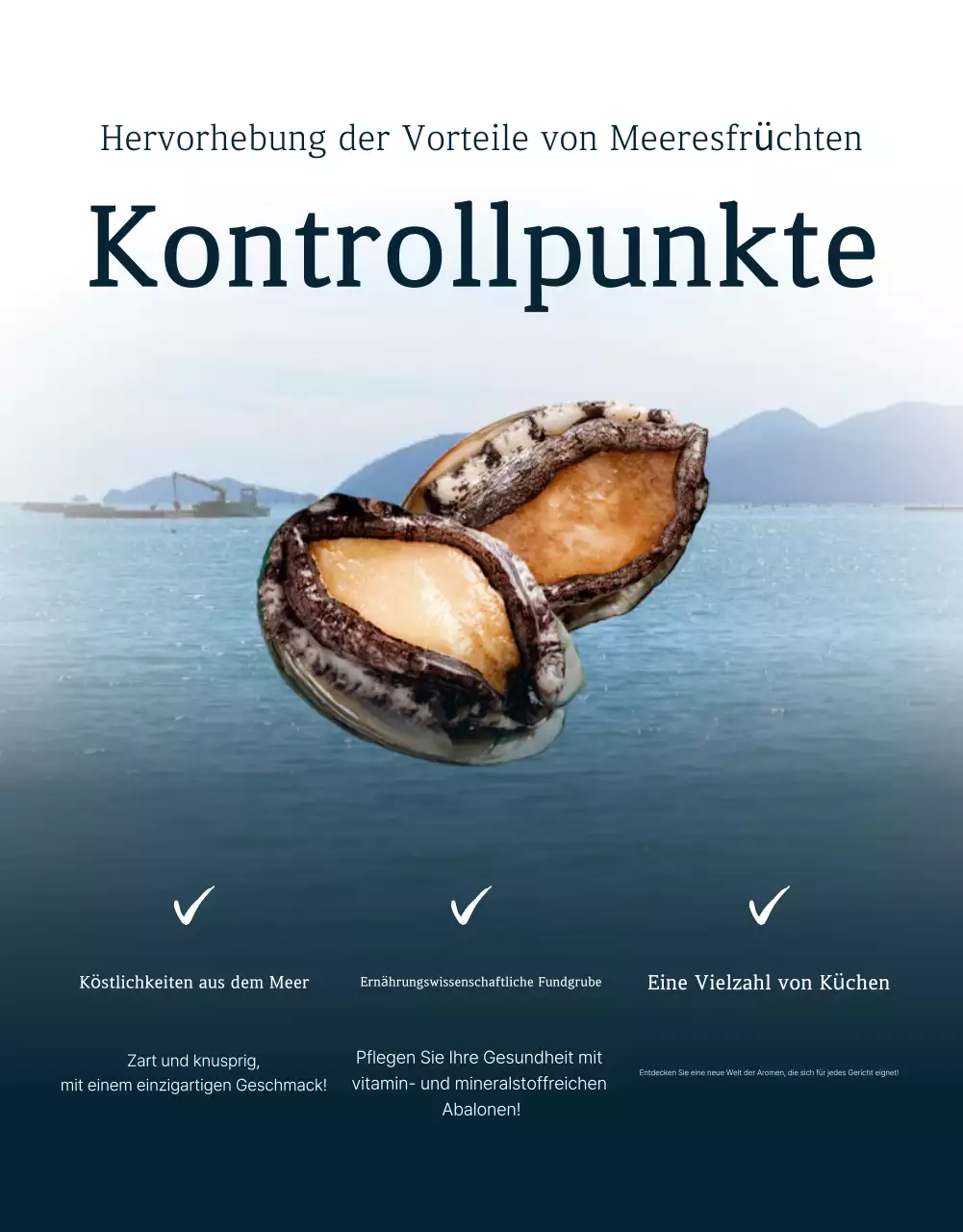 Förderung des Verkaufs der traditionellen blauen und marineblauen Meeresfrüchte Abalone Checkpoints