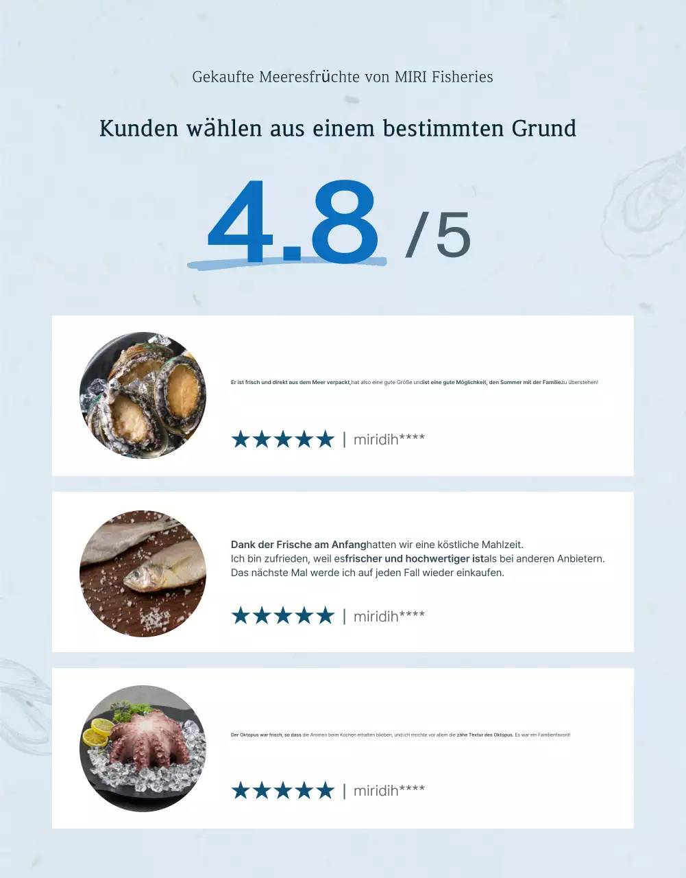 Traditionelle blaue und marineblaue Meeresfrüchte Abalone Überprüfung und Veranstaltung Förderung