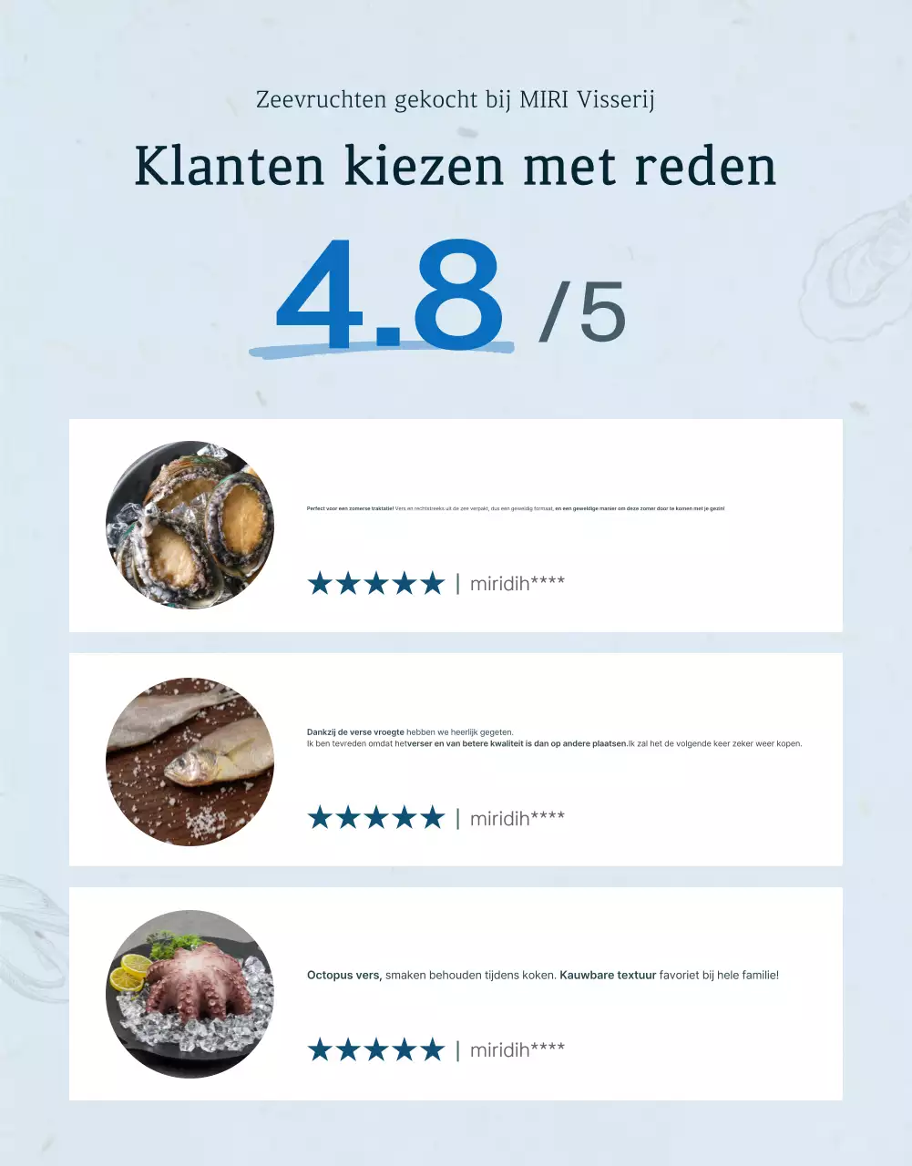 Traditionele blauwe en marineblauwe zeevruchten abalone beoordeling en evenement promotie