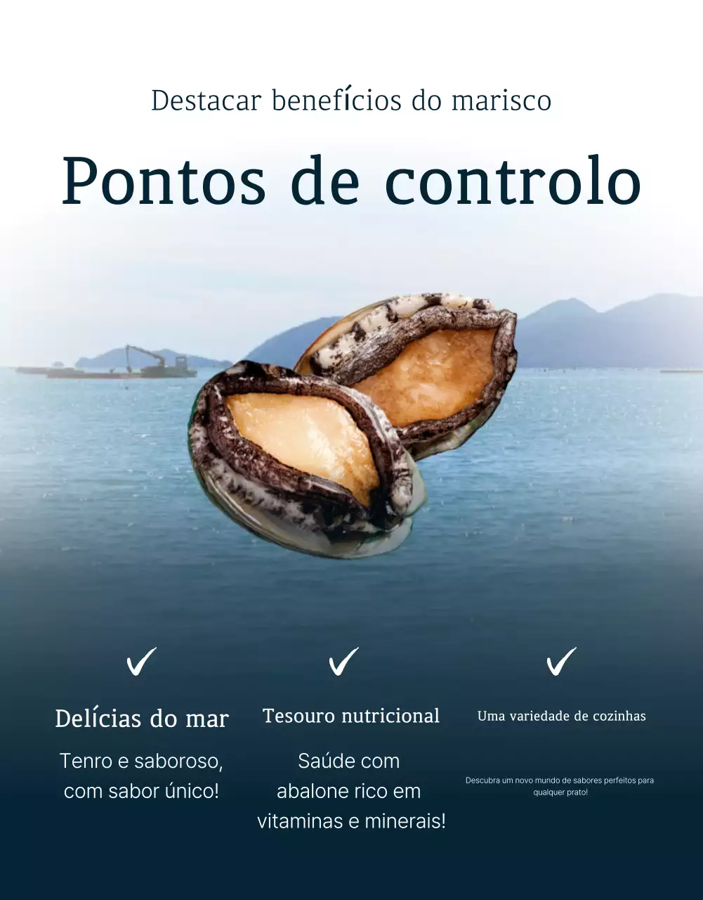 Promover a venda de marisco tradicional azul e azul-marinho nos postos de controlo de abalone