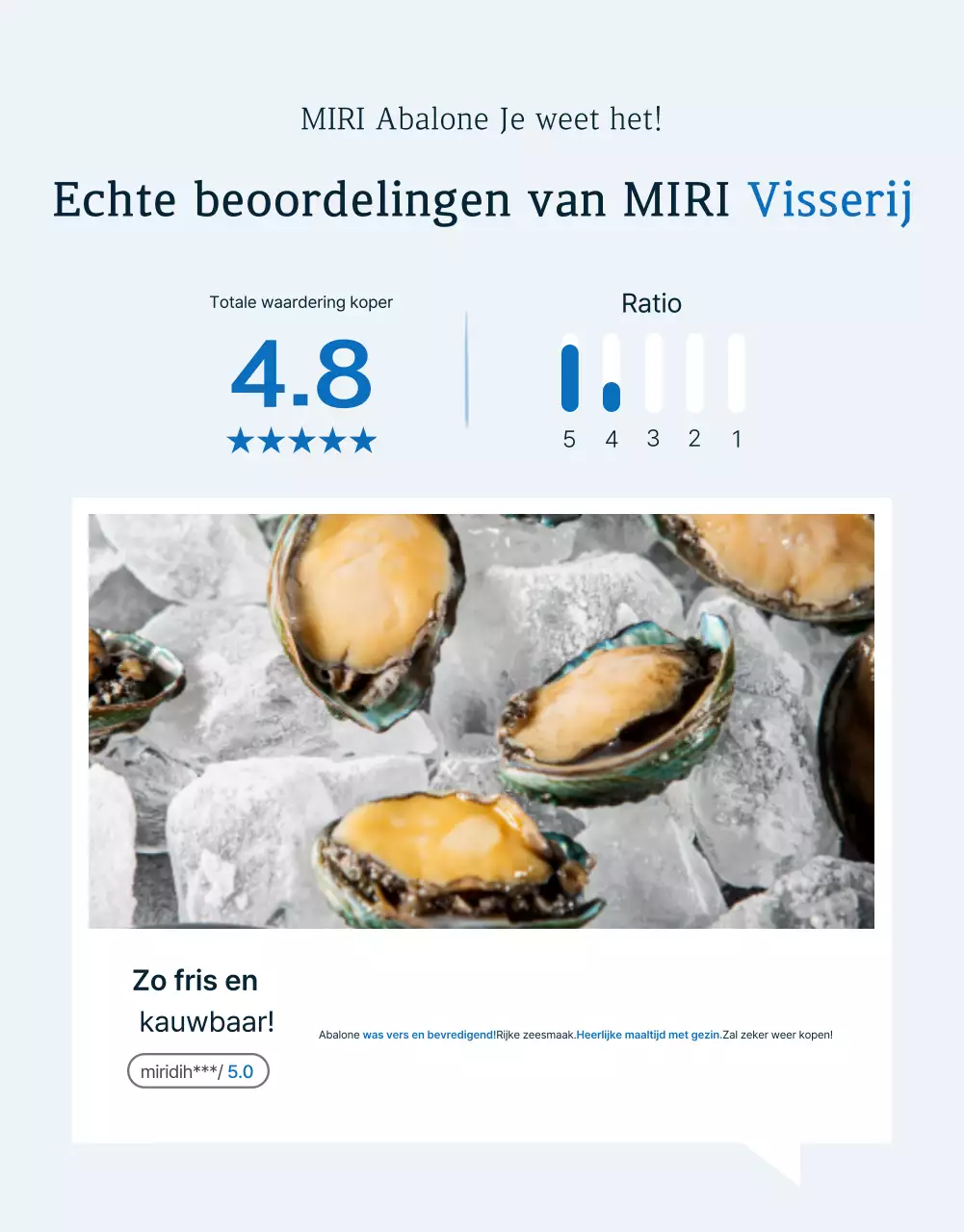 Traditionele blauwe en marineblauwe zeevruchten abalone beoordeling en evenement promotie