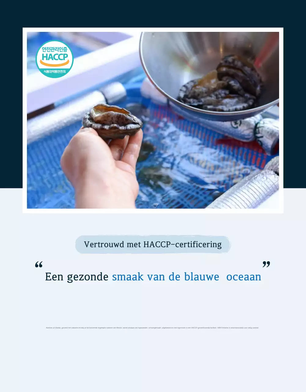 De verkoop van traditionele blauwe en marineblauwe zeevruchten met abalone checkpoints bevorderen