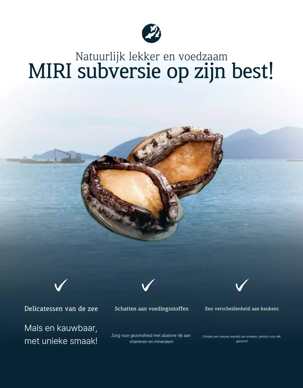 De verkoop van traditionele blauwe en marineblauwe zeevruchten met abalone checkpoints bevorderen