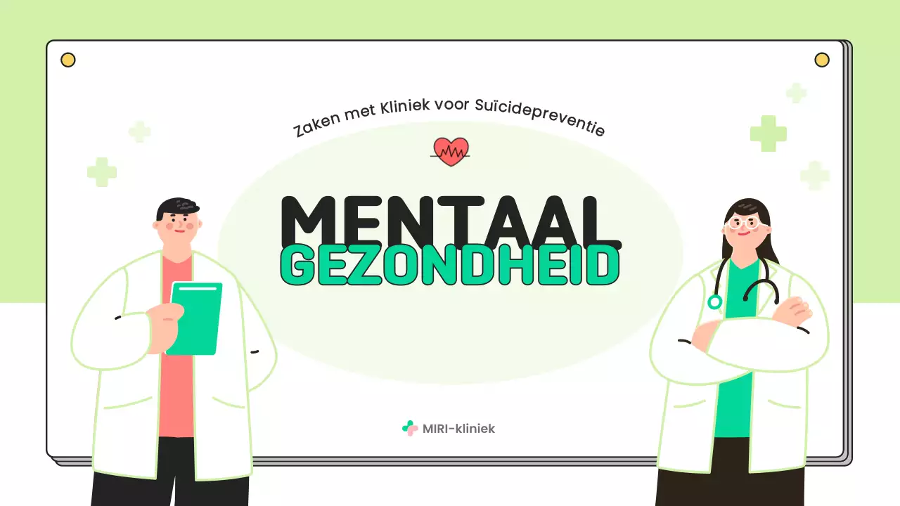 Eenvoudig voorlichtingsmateriaal over geestelijke gezondheid in chartreuse en wit