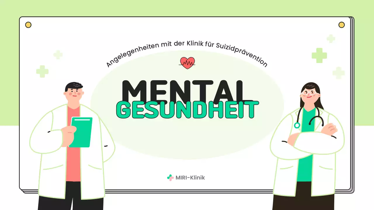 Einfaches Aufklärungsmaterial zur psychischen Gesundheit in Chartreuse und Weiß