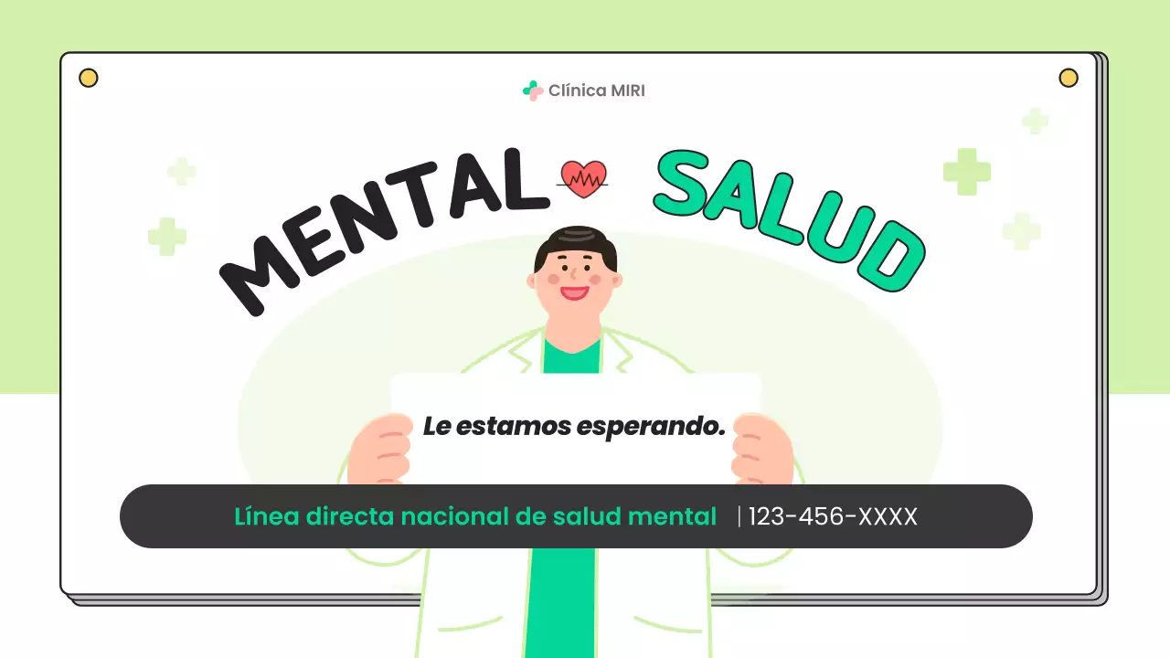 Materiales sencillos de educación para la prevención de la salud mental en chartreuse y blanco