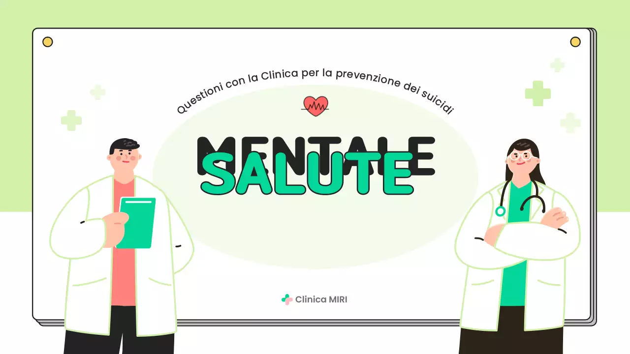 Materiale semplice di educazione alla prevenzione della salute mentale in chartreuse e bianco