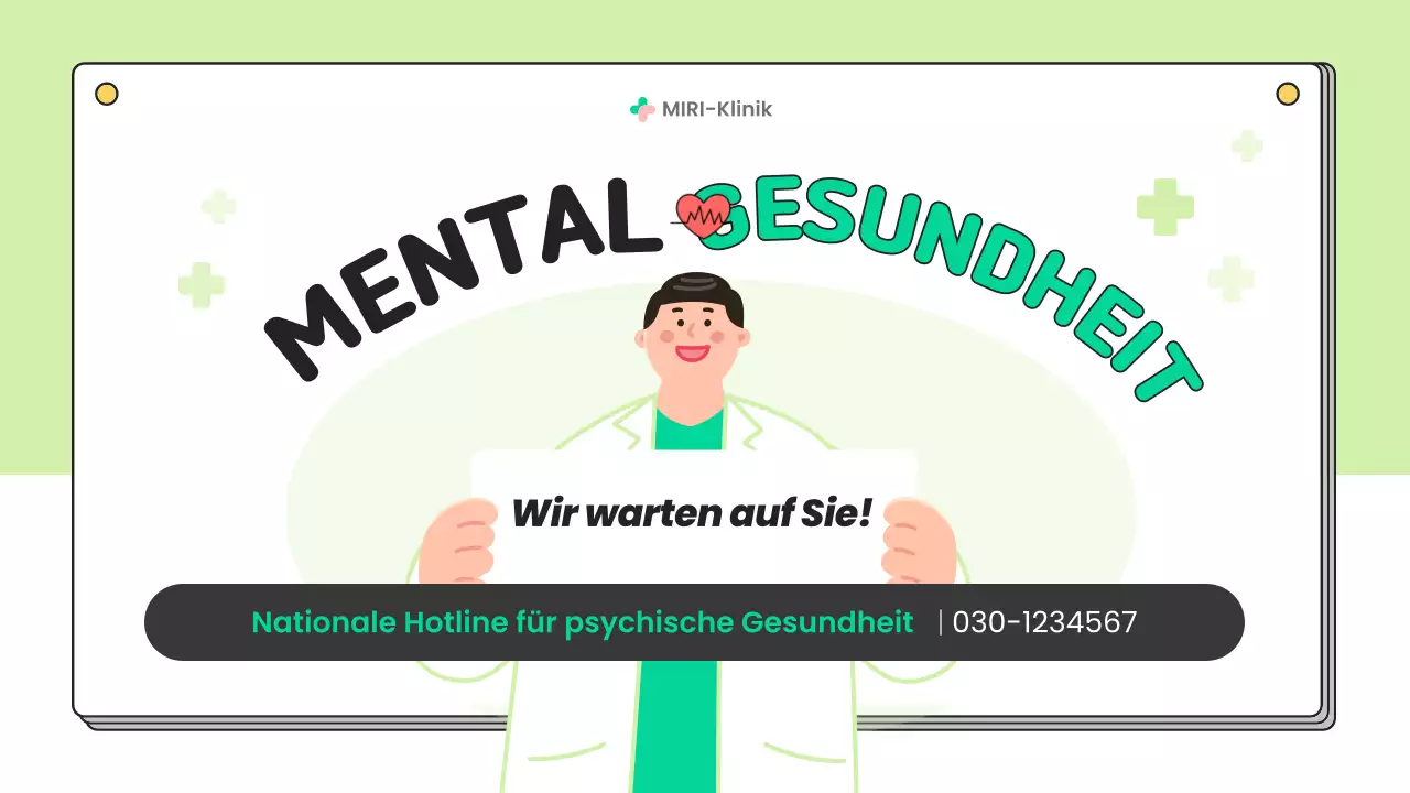 Einfaches Aufklärungsmaterial zur psychischen Gesundheit in Chartreuse und Weiß