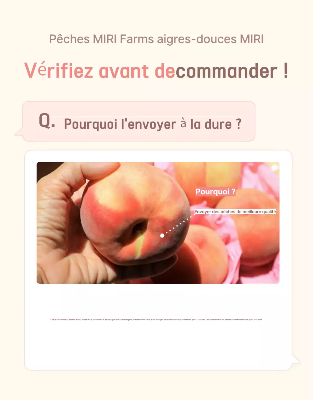 Promouvoir la pêche fraîche jaune et rose avec des informations et des précautions