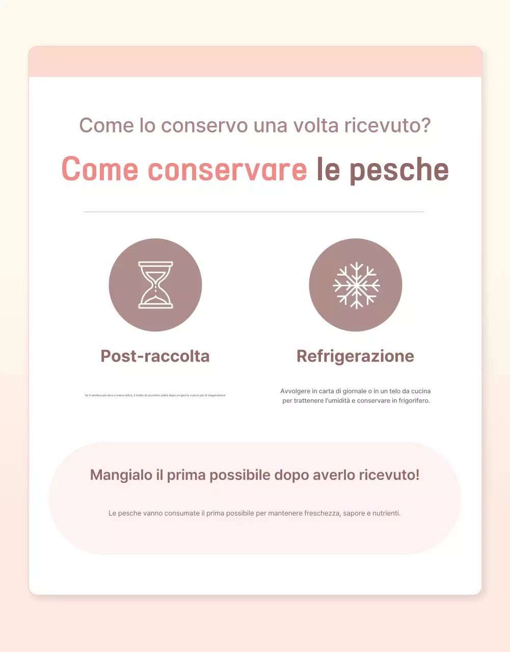 Promuovere la pesca fresca gialla e rosa con informazioni e precauzioni