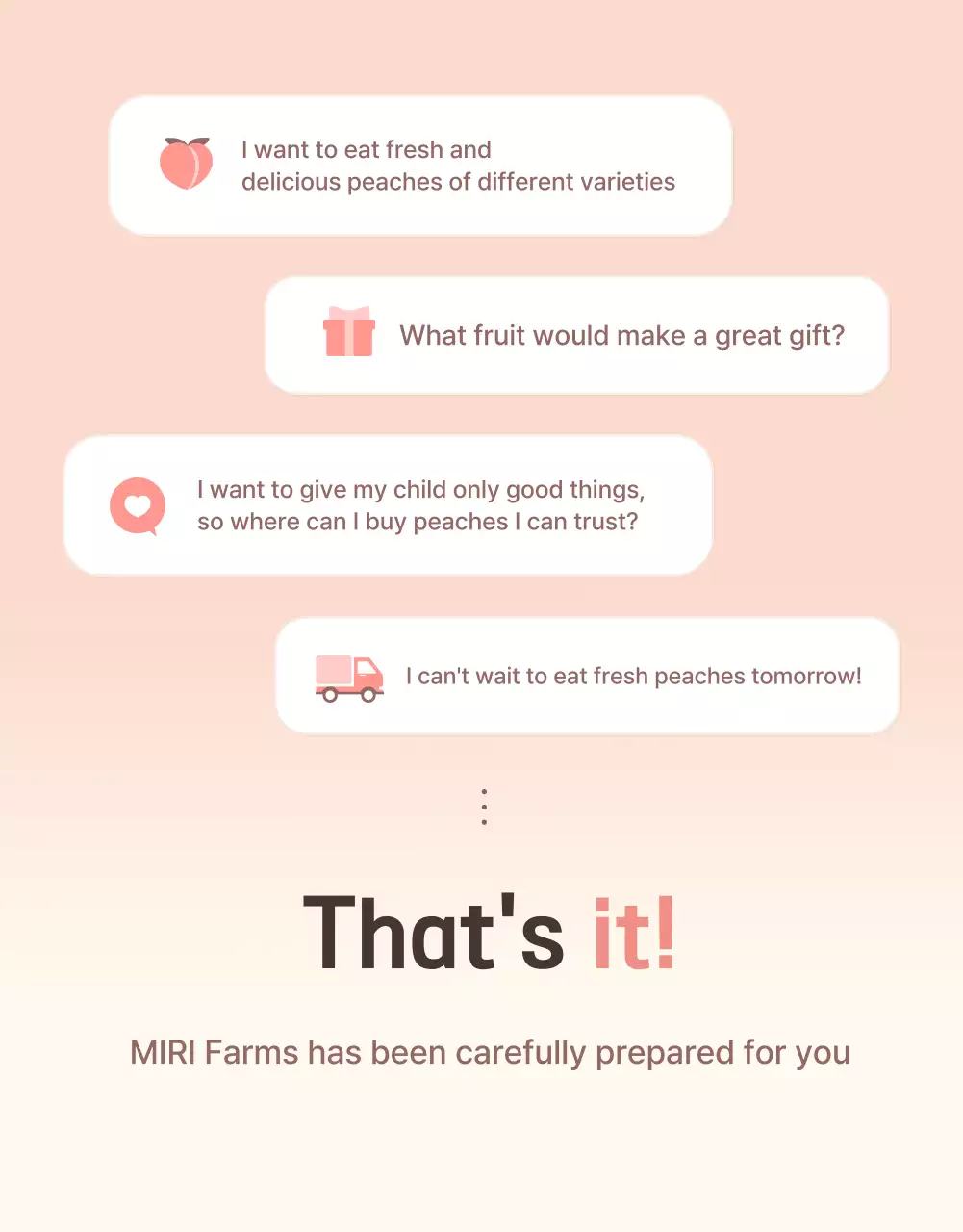 A clean, fresh peach intro in yellow and pink to promote sales