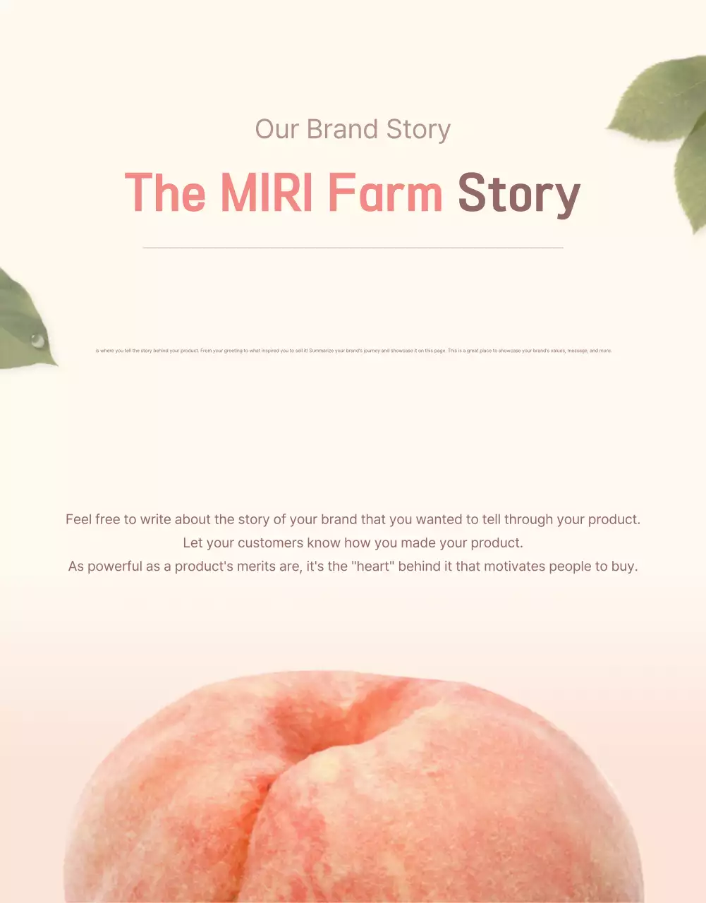 A clean, fresh peach intro in yellow and pink to promote sales