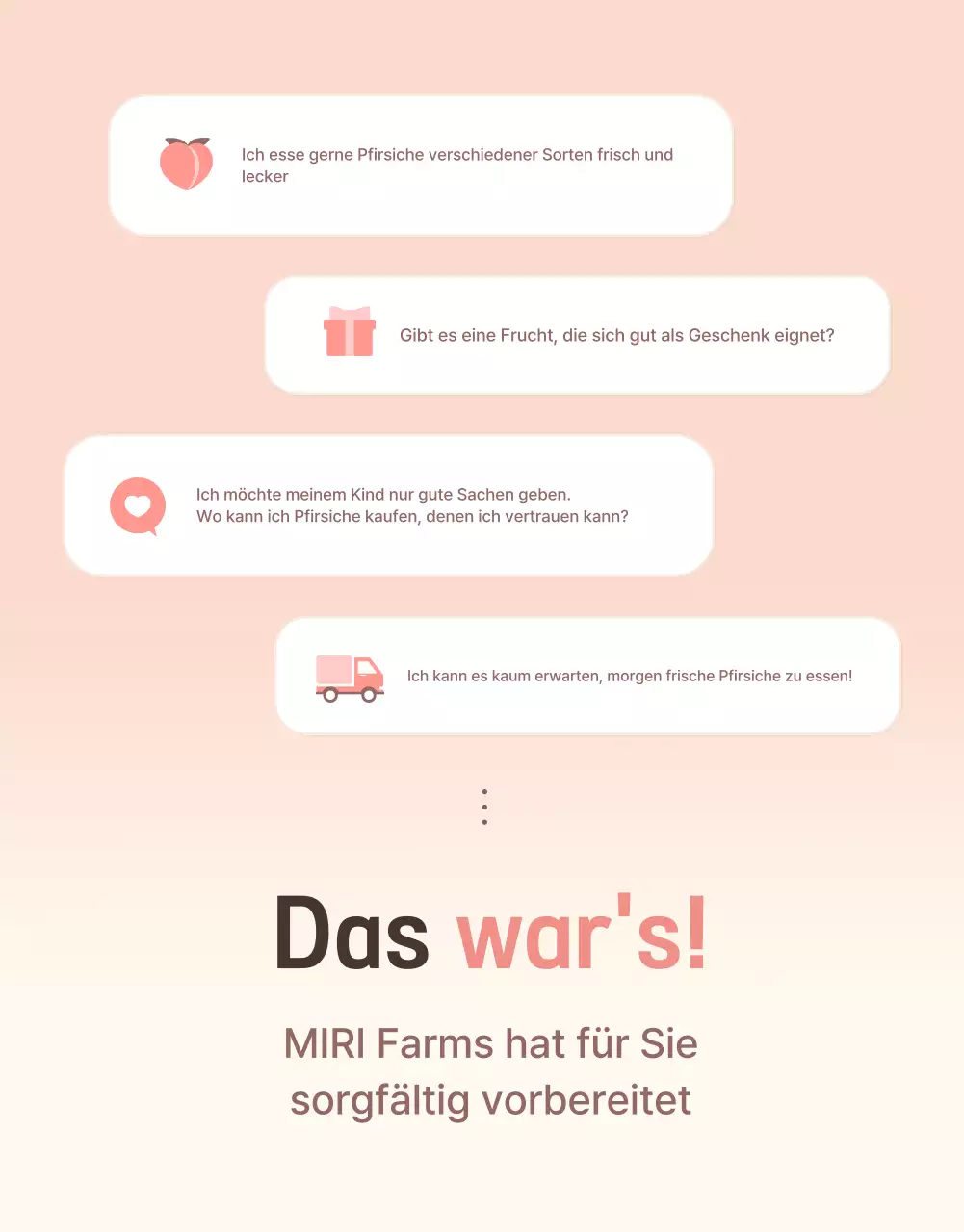 Ein sauberes, erfrischendes Pfirsich-Intro in Gelb und Rosa zur Verkaufsförderung