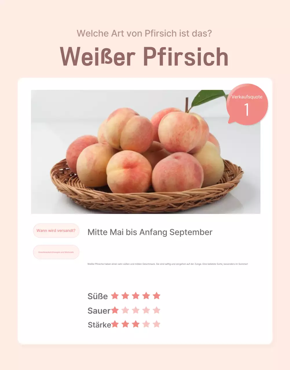 Förderung des Verkaufs eines frischen Pfirsich-Checkpoints in Gelb und Rosa