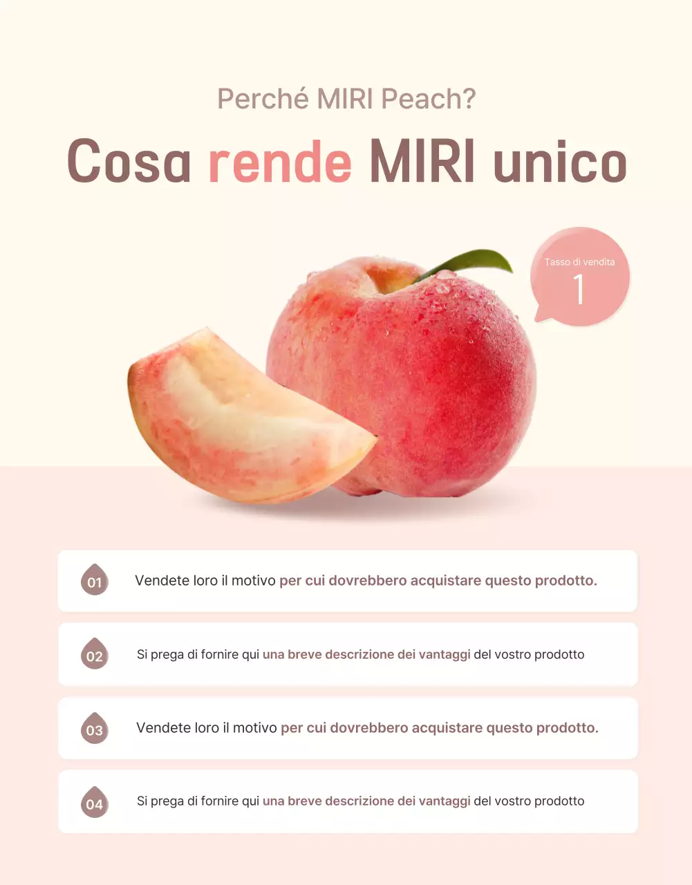 Un'introduzione pulita e rinfrescante alla pesca, in giallo e rosa, per promuovere le vendite.