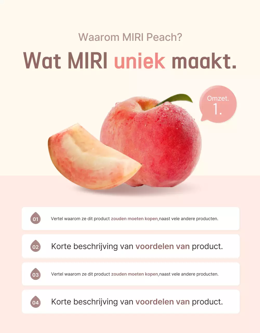 Een schone, verfrissende perzikintro in geel en roze om de verkoop te bevorderen