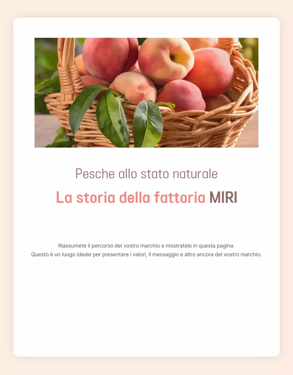 Un'introduzione pulita e rinfrescante alla pesca, in giallo e rosa, per promuovere le vendite.