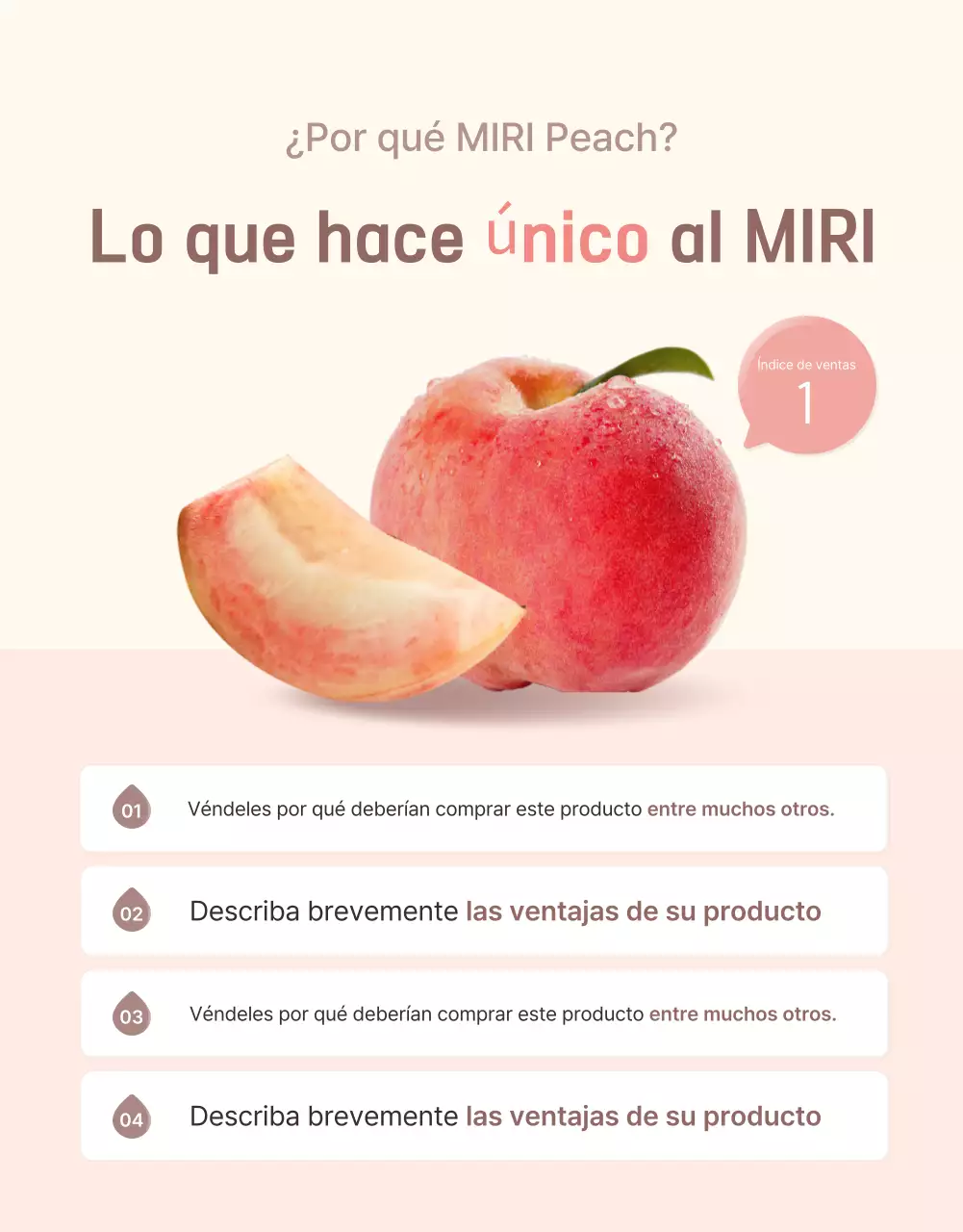 Una introducción de melocotón limpia y refrescante en amarillo y rosa para promover las ventas