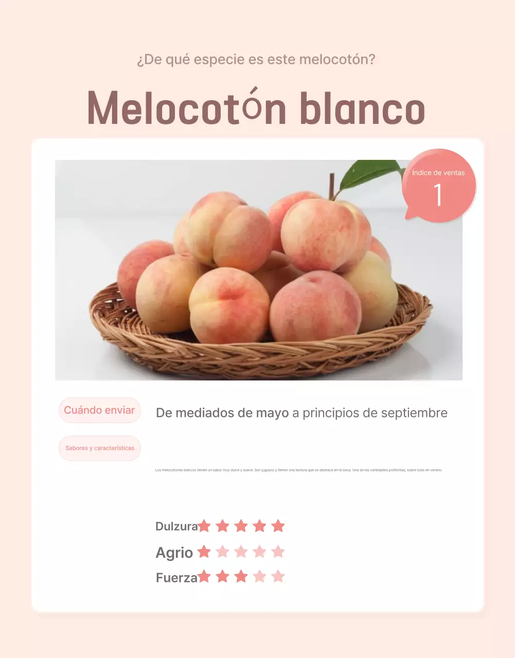 Promover la venta de un punto de control de melocotón fresco en amarillo y rosa