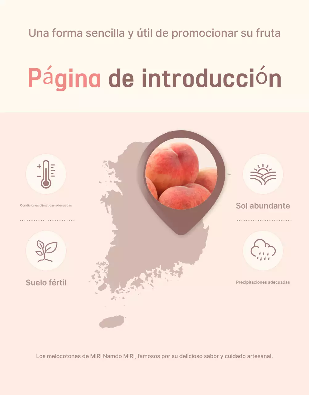 Una introducción de melocotón limpia y refrescante en amarillo y rosa para promover las ventas