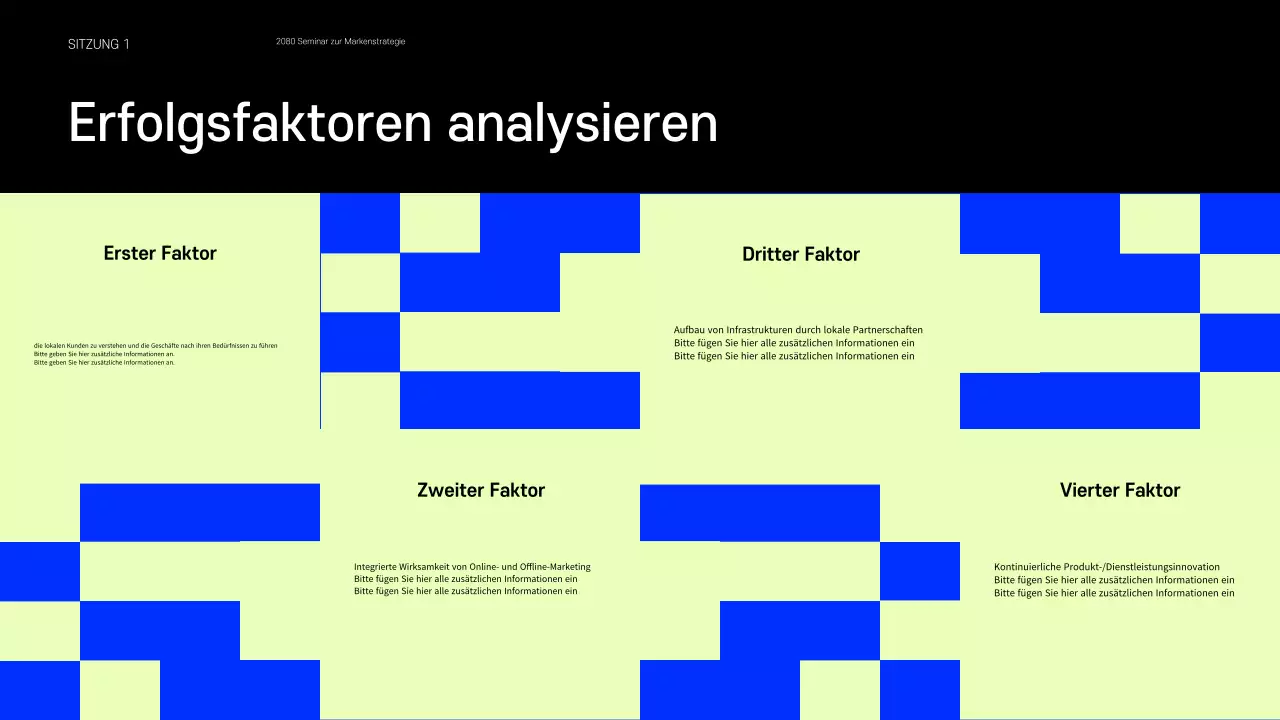 Präsentation mit Beispielen kleiner Marken, die auf Blau und Chartreuse setzen