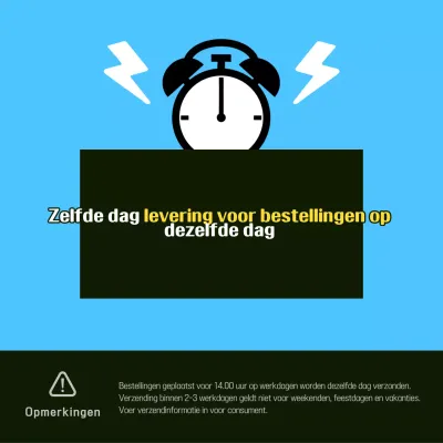 Minimalistische kennisgeving voor levering op dezelfde dag in lichtblauw