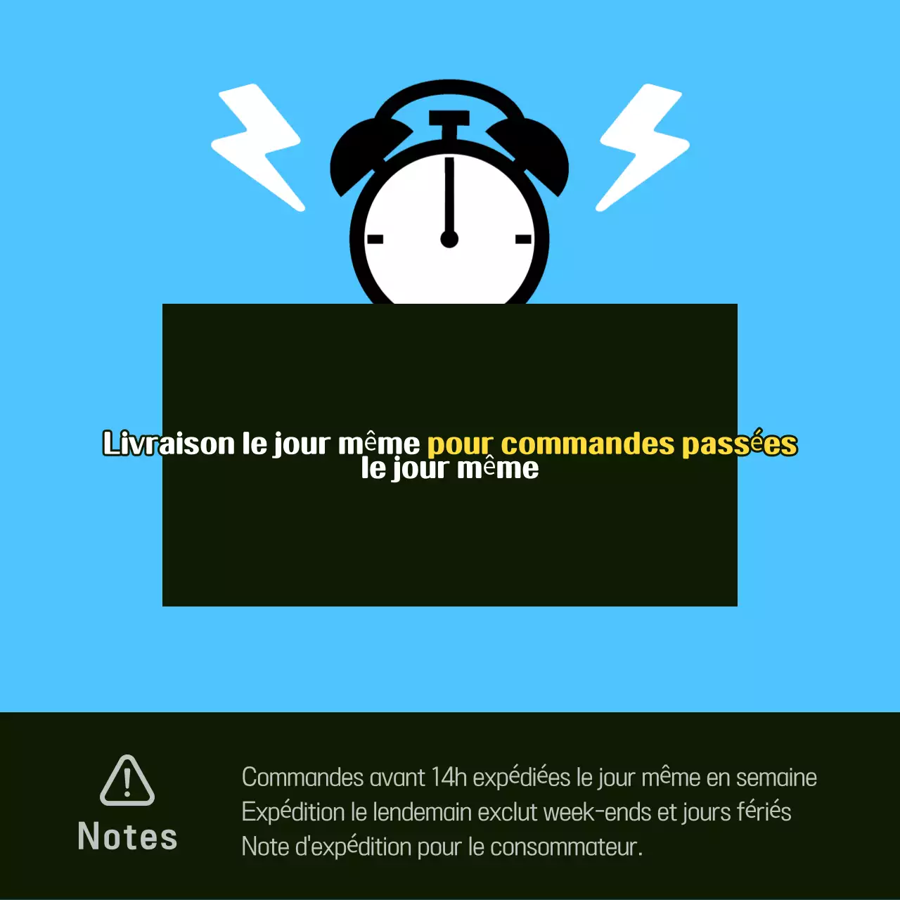 Avis de livraison le jour même minimaliste en bleu clair