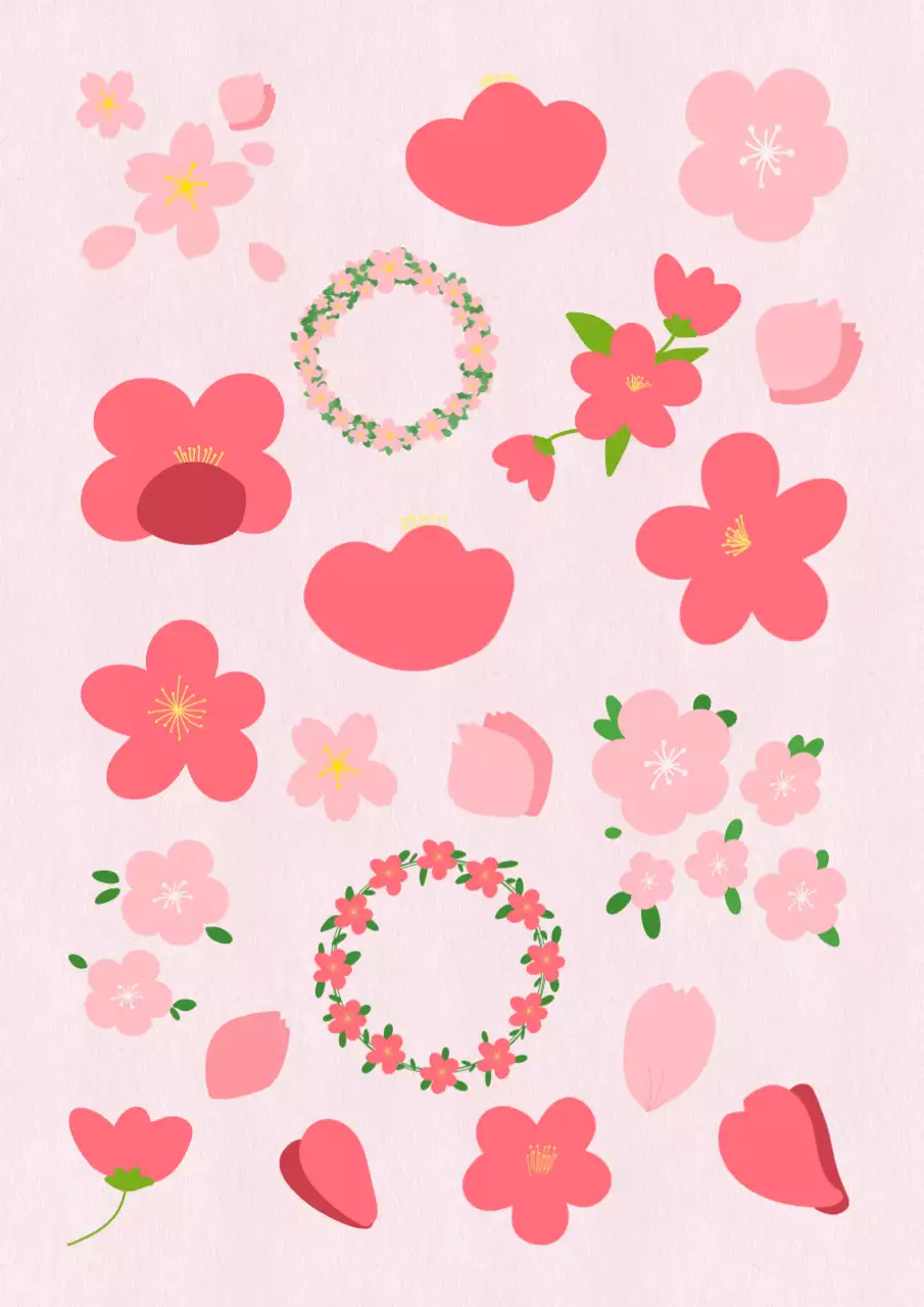 핑크 아기자기한 플라워 다꾸