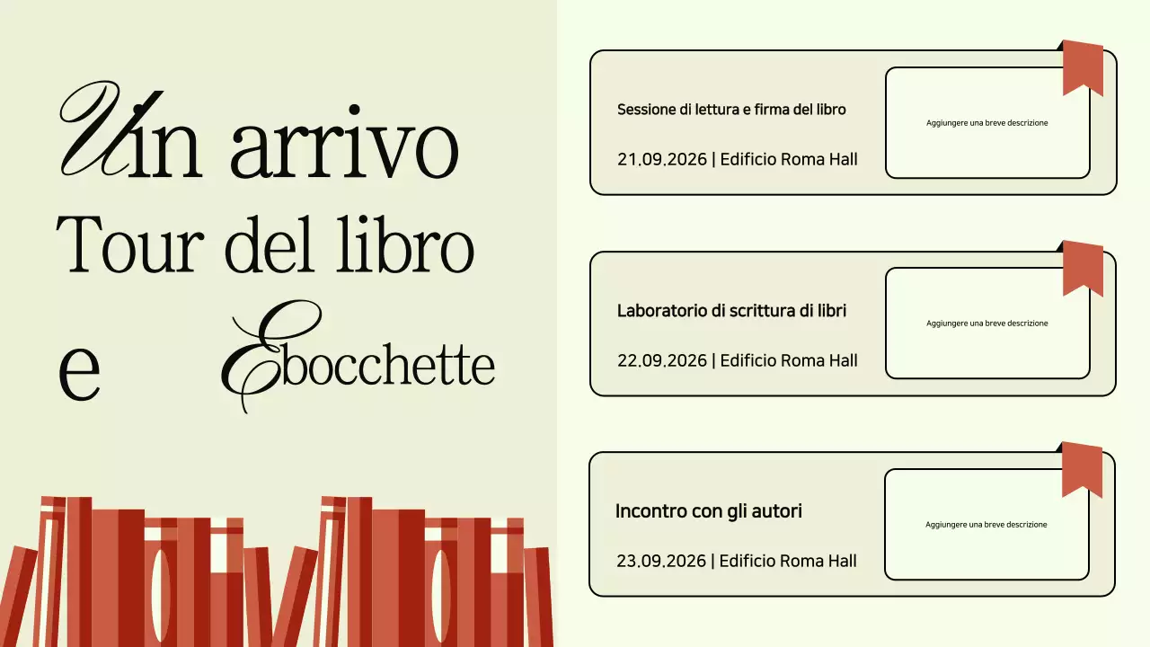 Pubblicità per il lancio di un libro minimalista in nero e beige