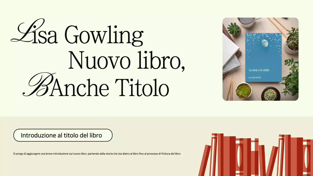 Pubblicità per il lancio di un libro minimalista in nero e beige