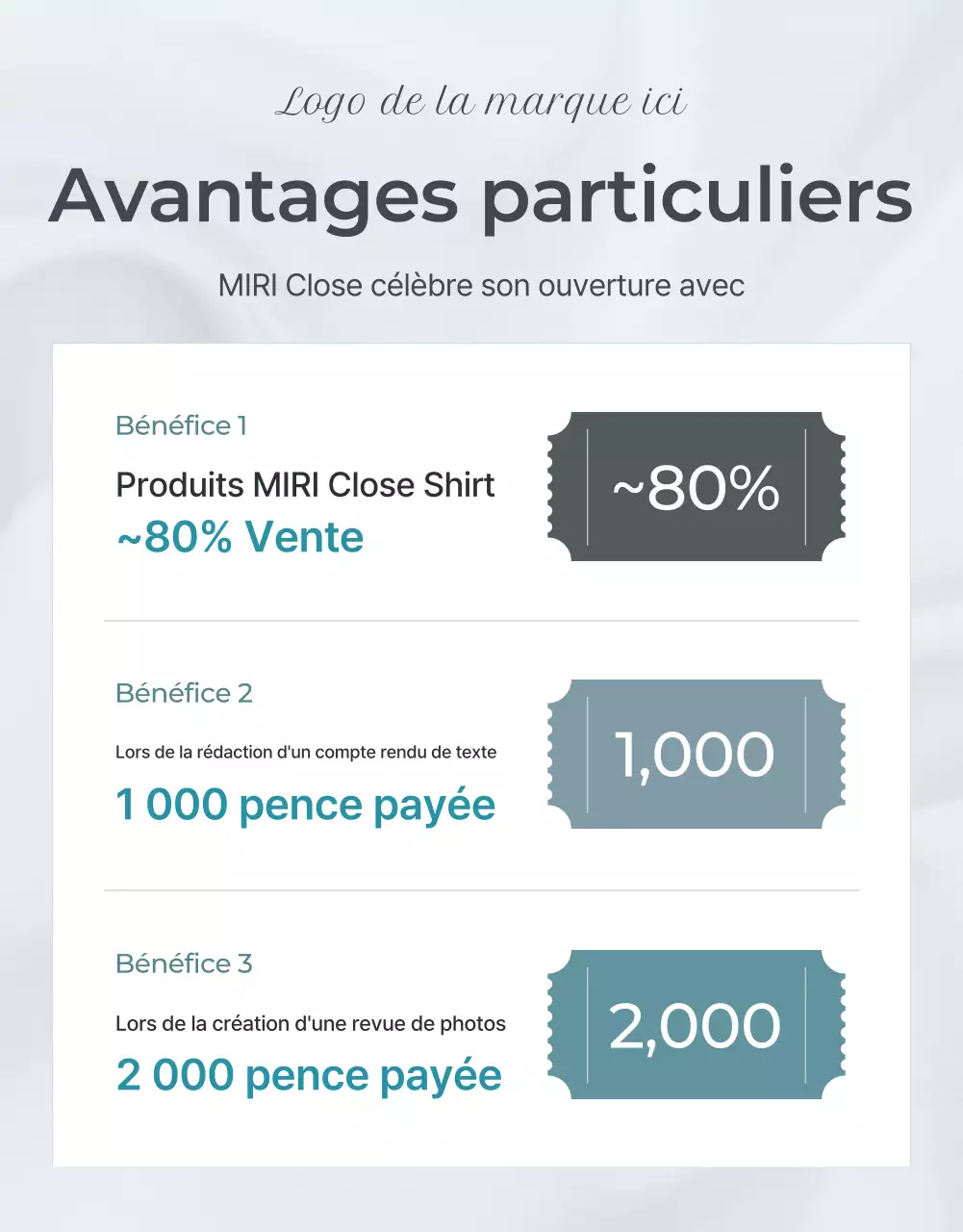 Promouvoir un événement de revue de mode minimaliste en bleu clair et gris