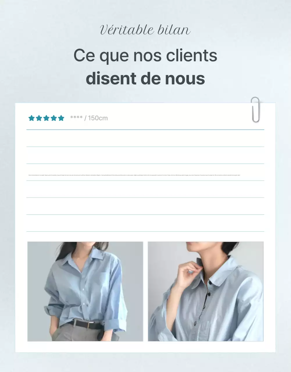 Promouvoir un événement de revue de mode minimaliste en bleu clair et gris