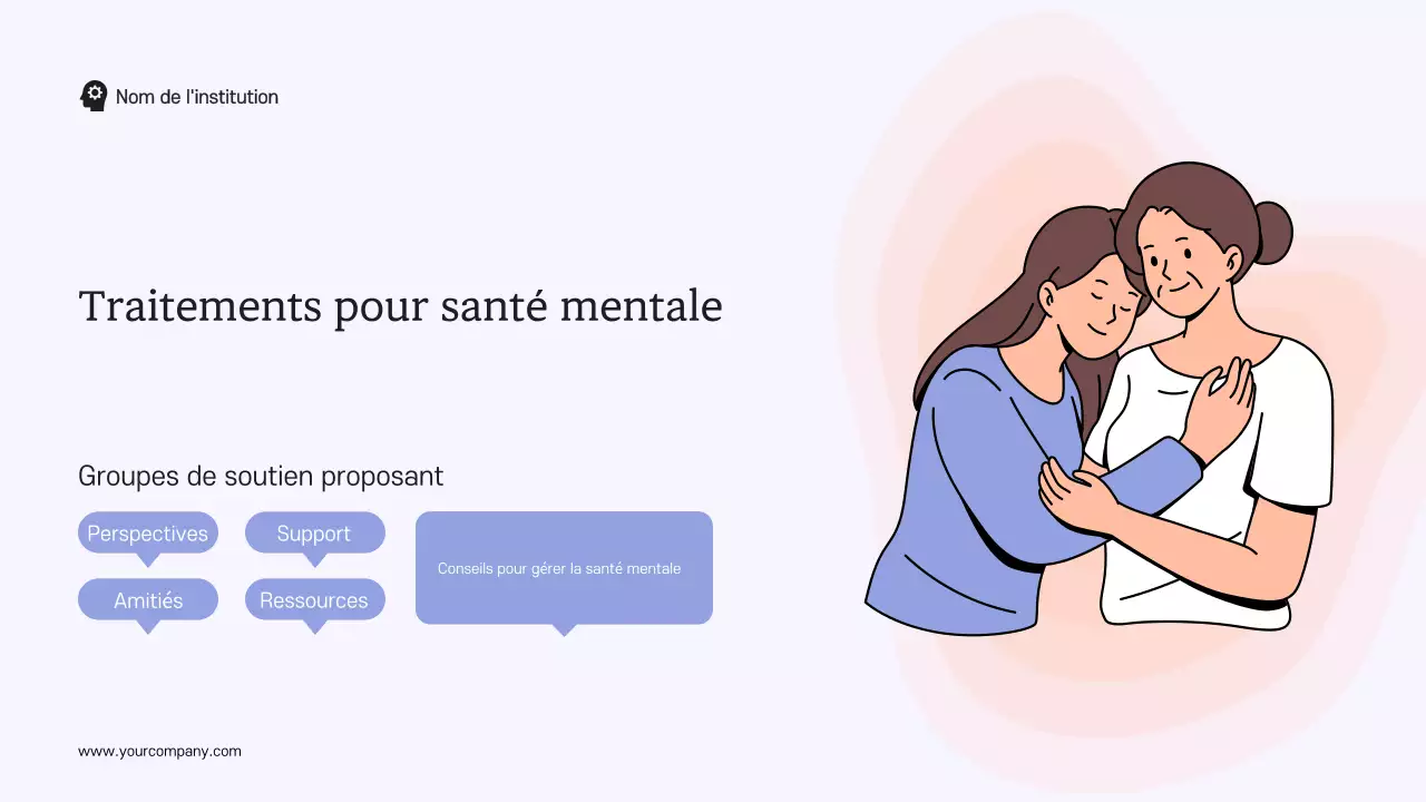 Matériel d'étude moderne bleu et blanc Santé mentale et thérapie