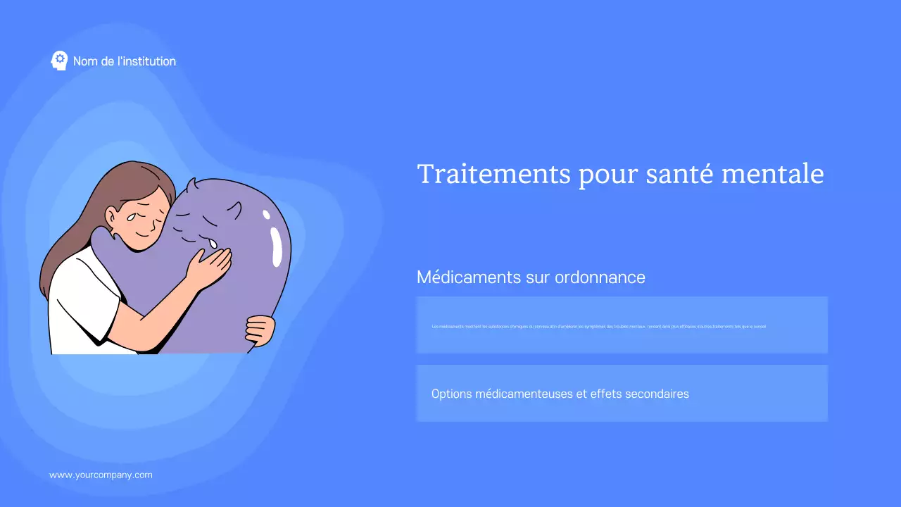 Matériel d'étude moderne bleu et blanc Santé mentale et thérapie