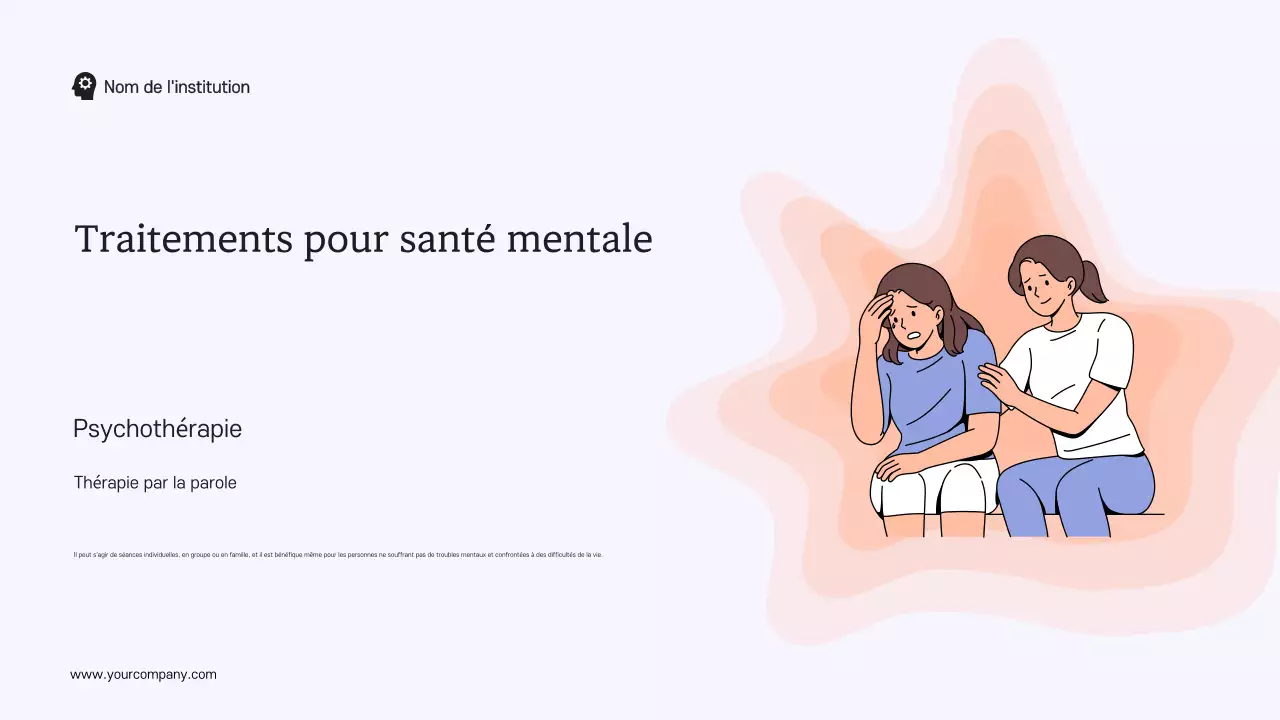 Matériel d'étude moderne bleu et blanc Santé mentale et thérapie