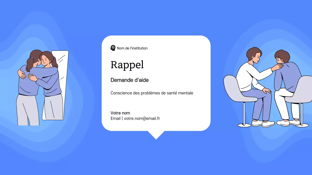 Matériel d'étude moderne bleu et blanc Santé mentale et thérapie