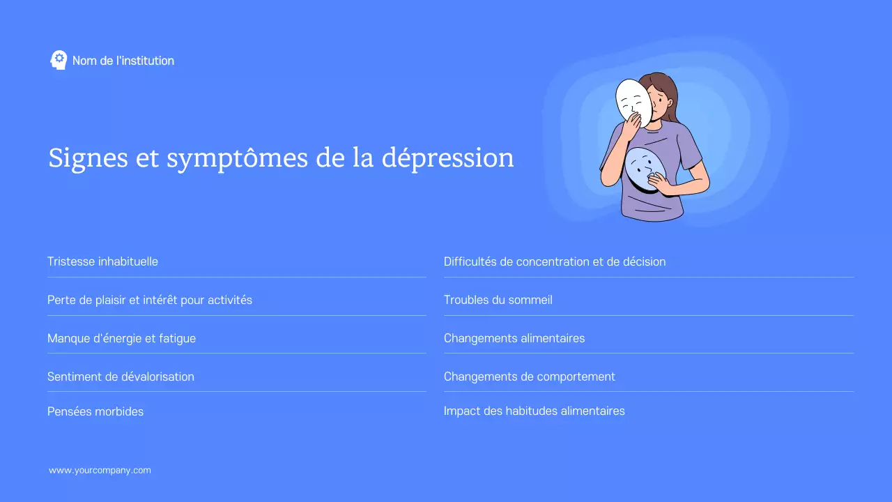 Matériel d'étude moderne bleu et blanc Santé mentale et thérapie