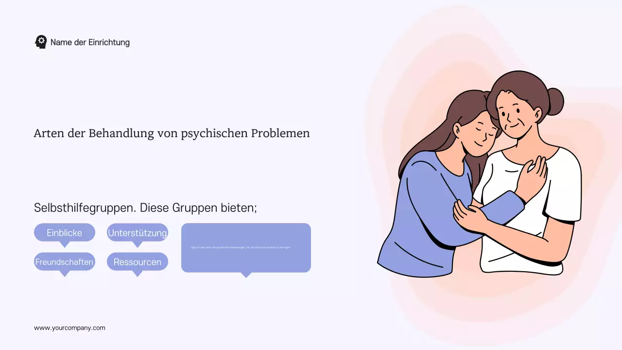 Blaue und weiße moderne Studienmaterialien Psychische Gesundheit und Therapie