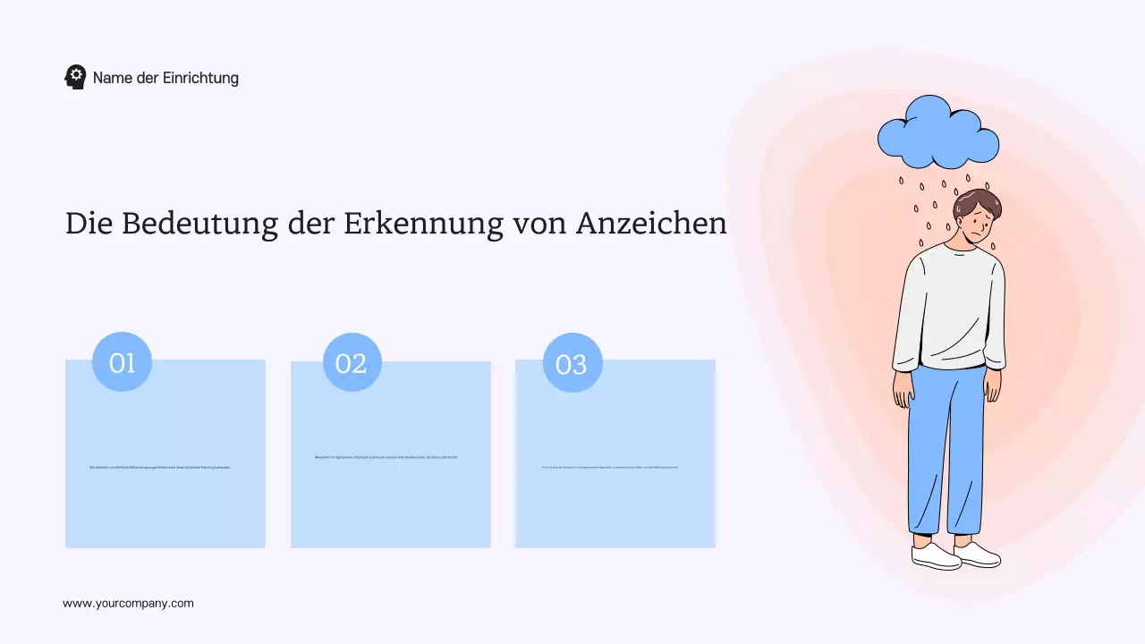 Blaue und weiße moderne Studienmaterialien Psychische Gesundheit und Therapie