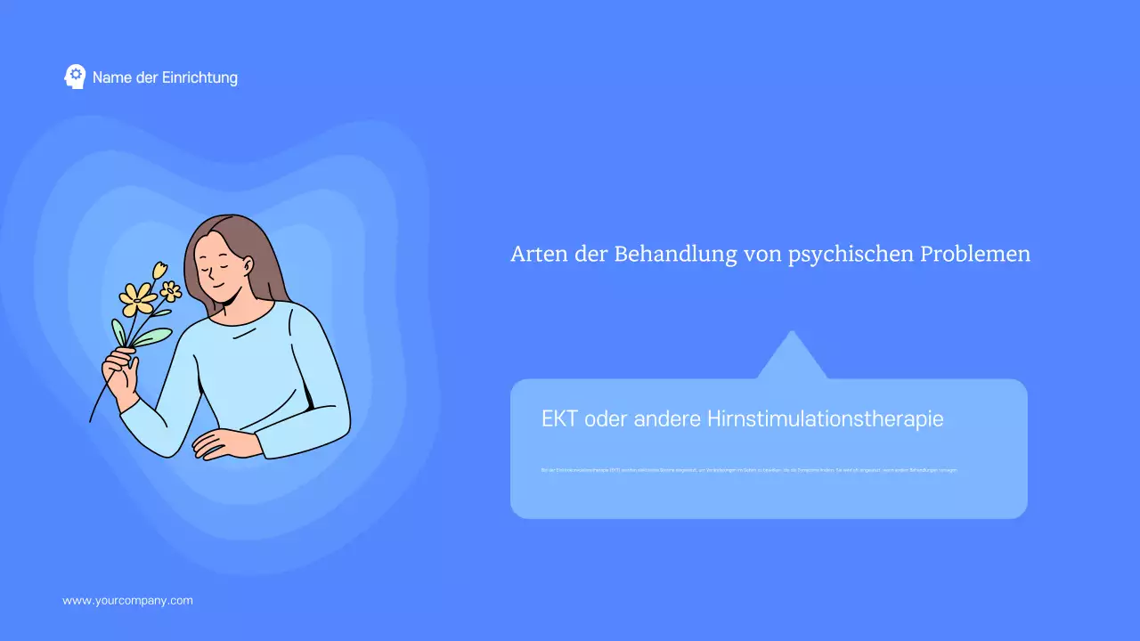 Blaue und weiße moderne Studienmaterialien Psychische Gesundheit und Therapie