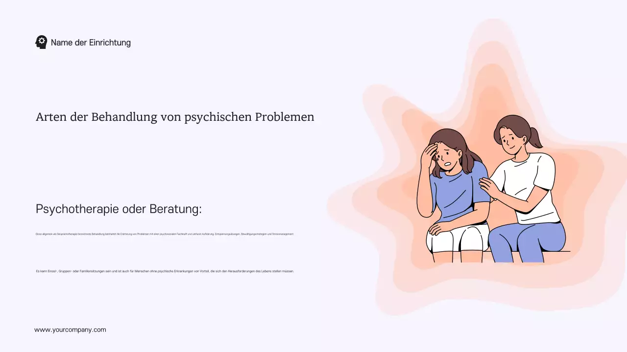 Blaue und weiße moderne Studienmaterialien Psychische Gesundheit und Therapie
