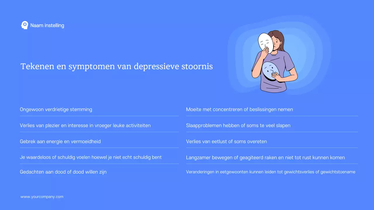 Blauw Wit Modern Studiemateriaal Geestelijke Gezondheid en Therapie