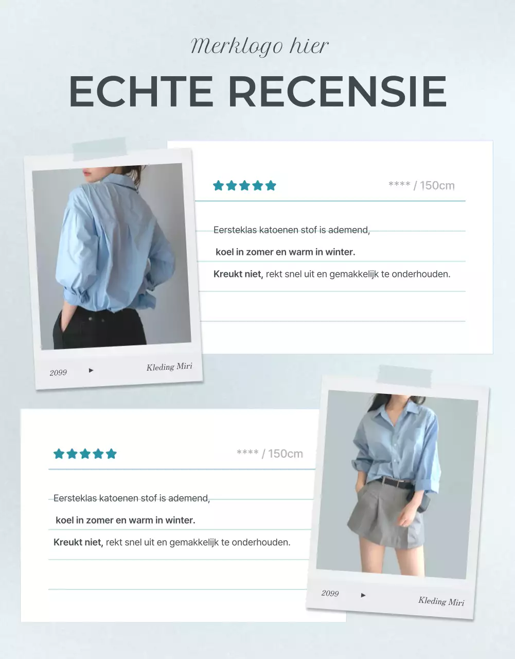 Promoot een minimalistisch mode-evenement in lichtblauw en grijs