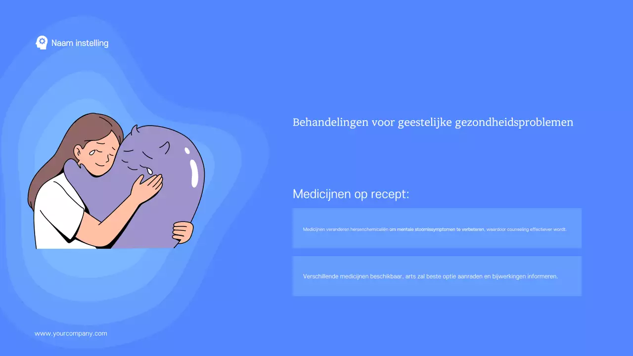 Blauw Wit Modern Studiemateriaal Geestelijke Gezondheid en Therapie