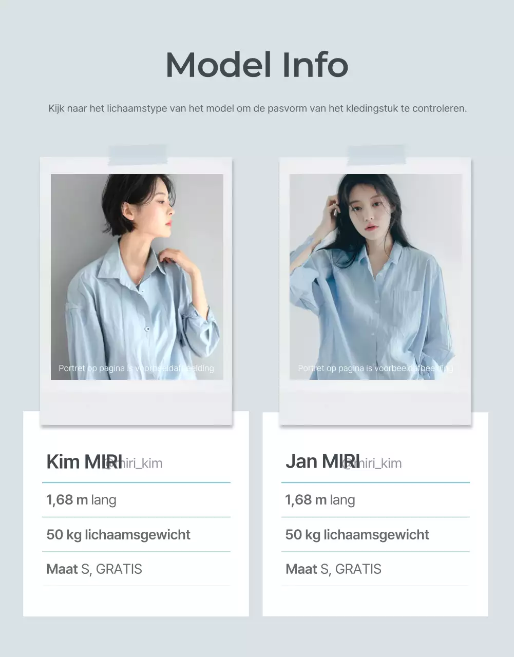 Bevorder lichtblauwe en grijze minimalistische modebegeleiding en voorzorgsmaatregelen