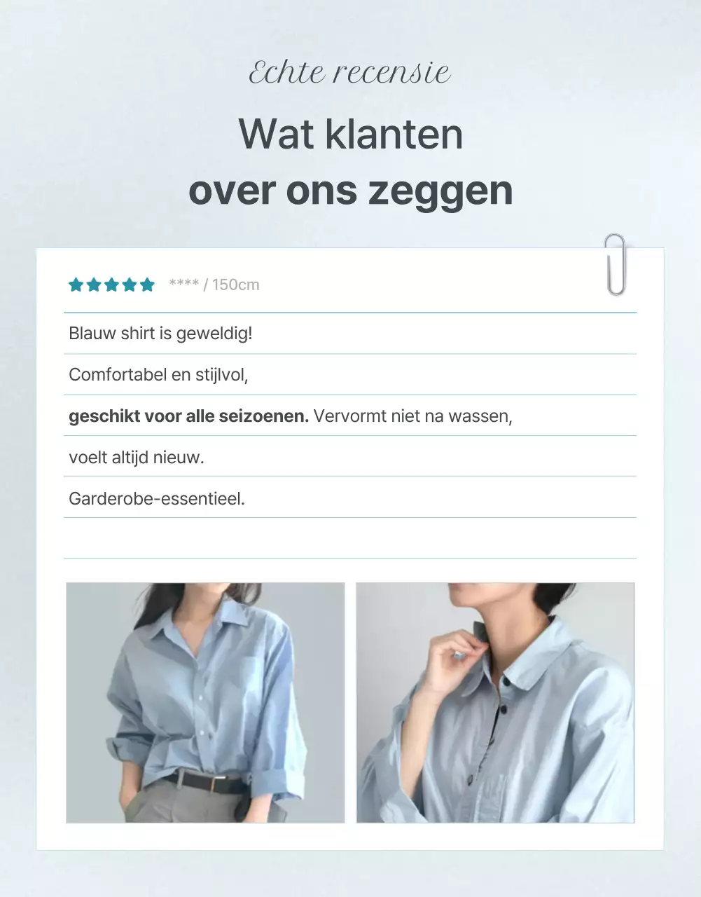 Promoot een minimalistisch mode-evenement in lichtblauw en grijs