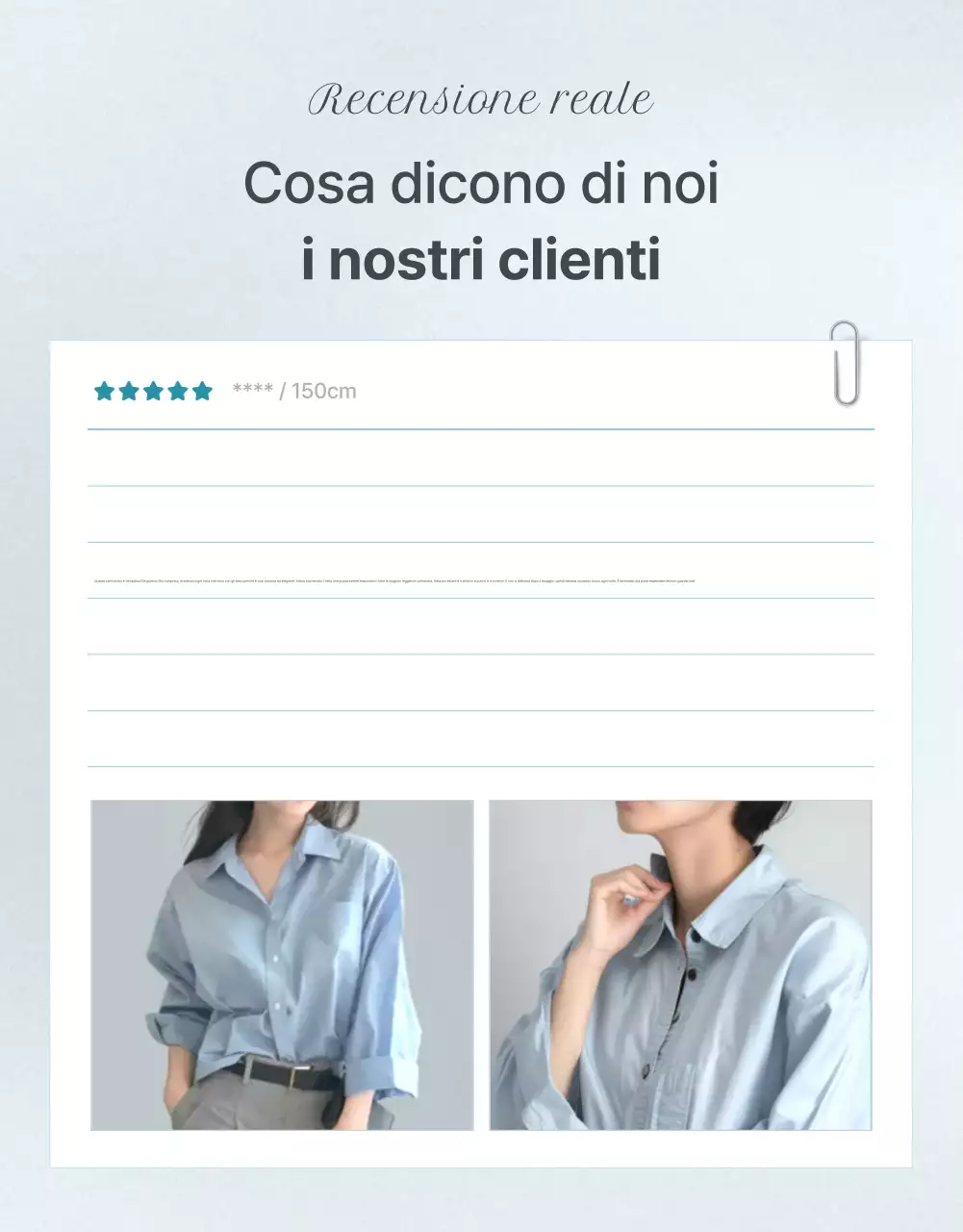 Promuovere un evento di rassegna di moda minimalista in azzurro e grigio
