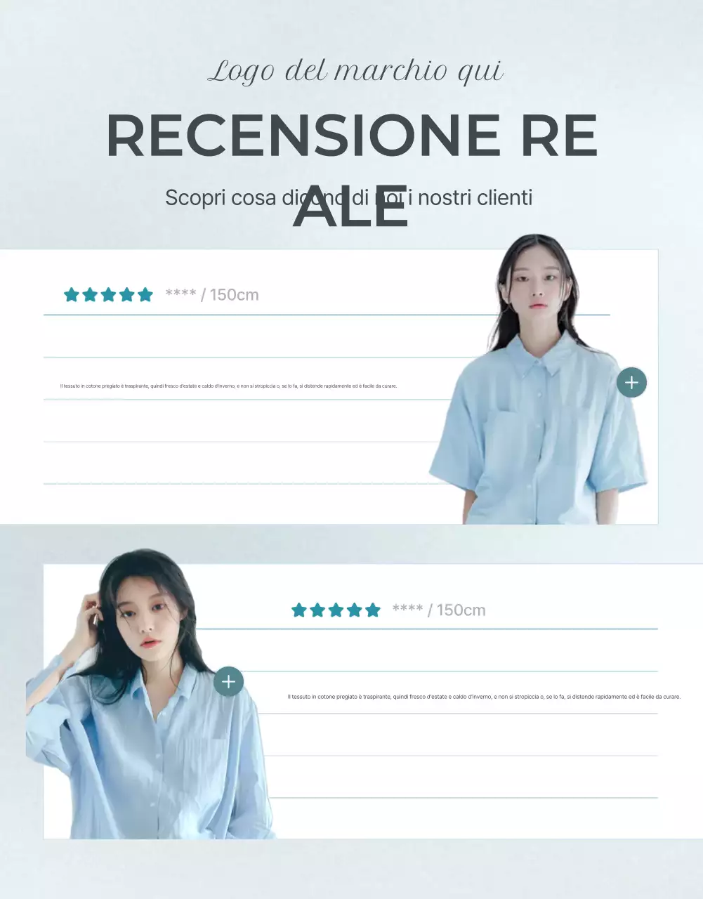 Promuovere un evento di rassegna di moda minimalista in azzurro e grigio