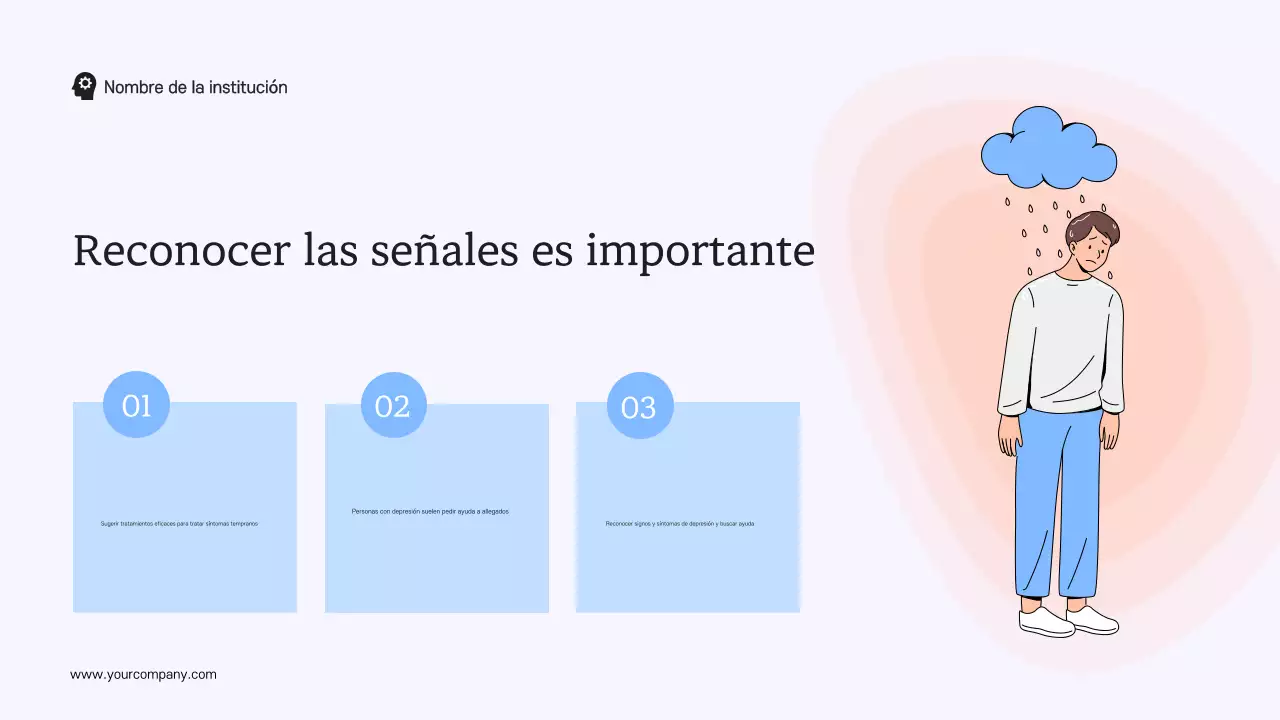 Material de estudio moderno azul y blanco Salud mental y terapia