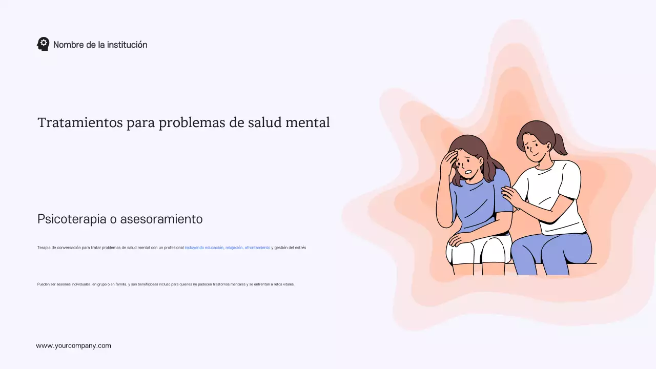 Material de estudio moderno azul y blanco Salud mental y terapia